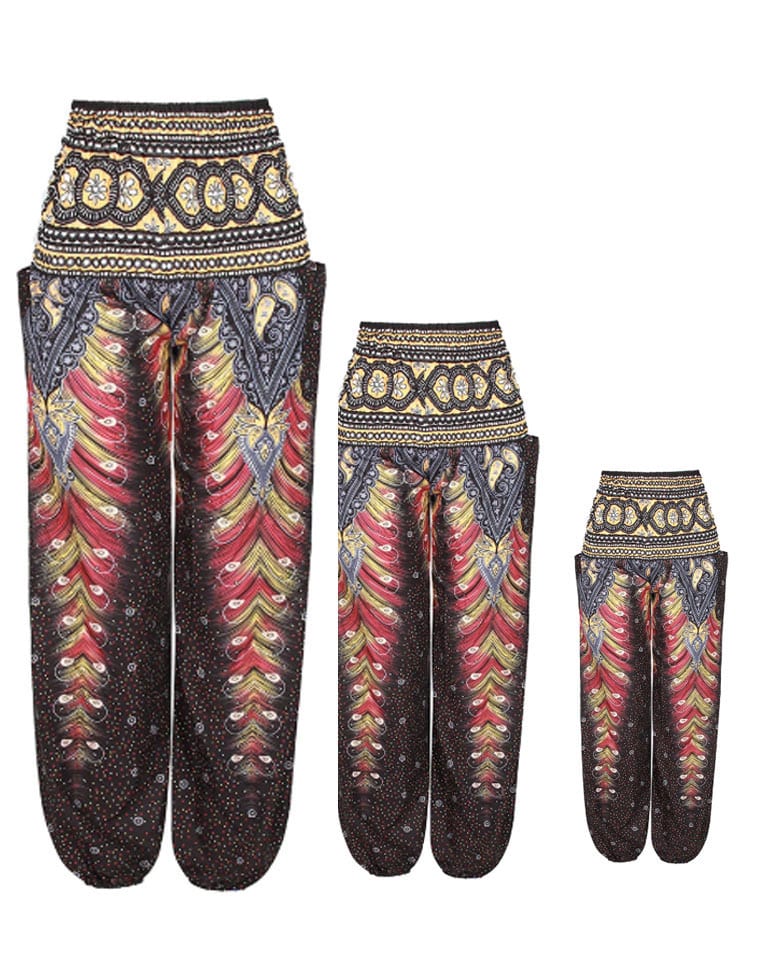 peacock-black-bohemian-gypsy-yoga-pants-family