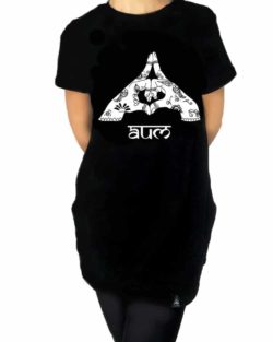 black ladies T shirt 100% cotton alternative unique Yoga Gangeya south africa AUM