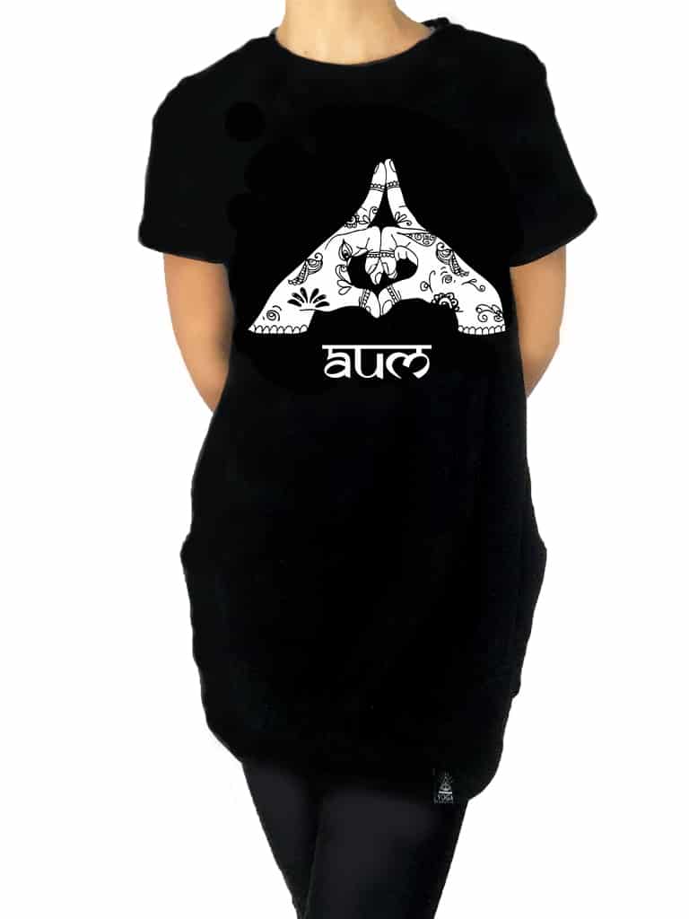 black ladies T shirt 100% cotton alternative unique Yoga Gangeya south africa AUM
