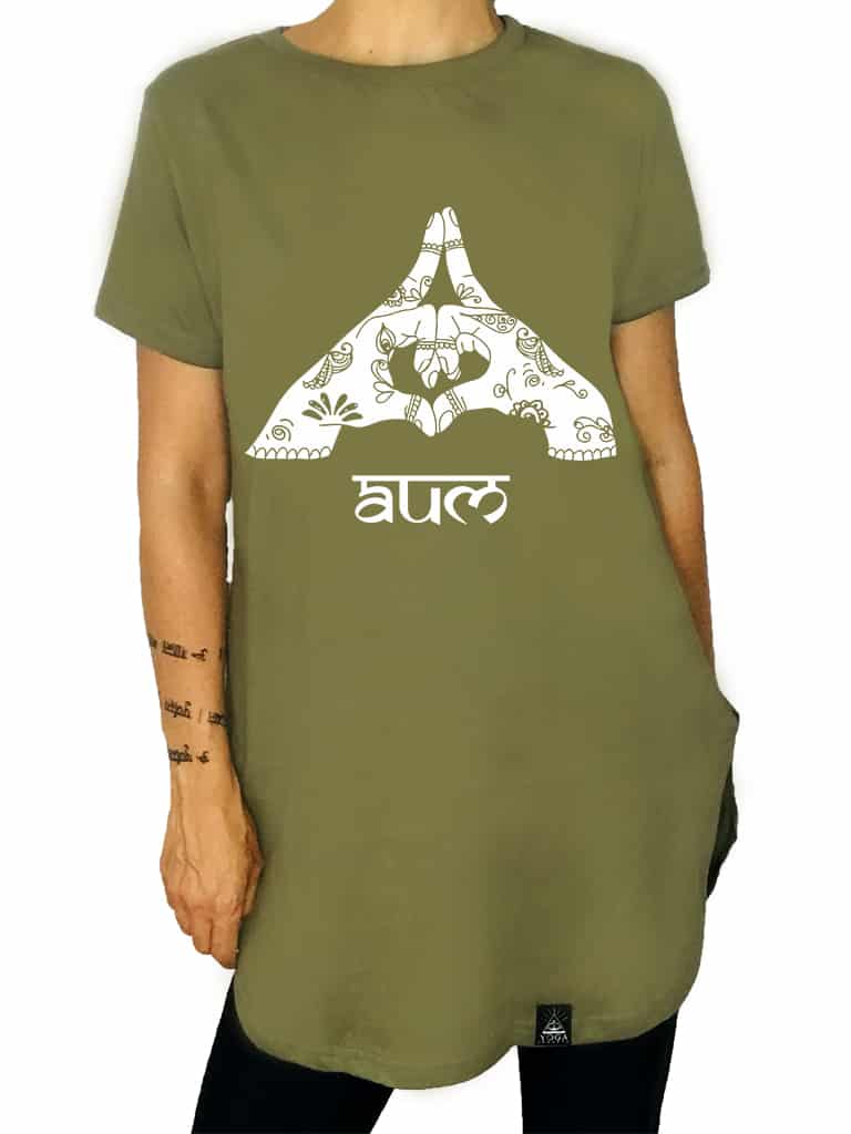 Green ladies T shirt 100% cotton alternative unique Yoga Gangeya south africa AUM