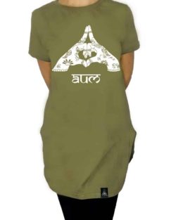 Green ladies T shirt 100% cotton alternative unique Yoga Gangeya south africa AUM mudra
