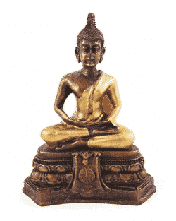 Meditating-Buddha-on-base-gold-14cm-Yoga-Gangeya South Africa