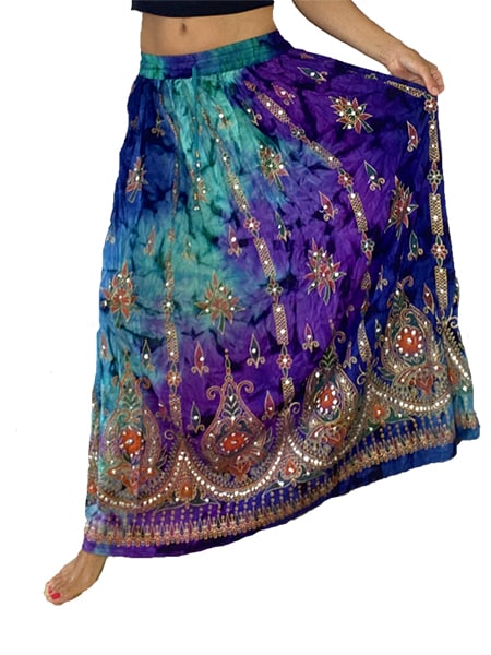 Bohemian Skirt Purple Green Bohemian skirts South