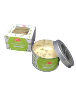white sage smudge candle with soy wax and gemstones yoga gangeya south africa